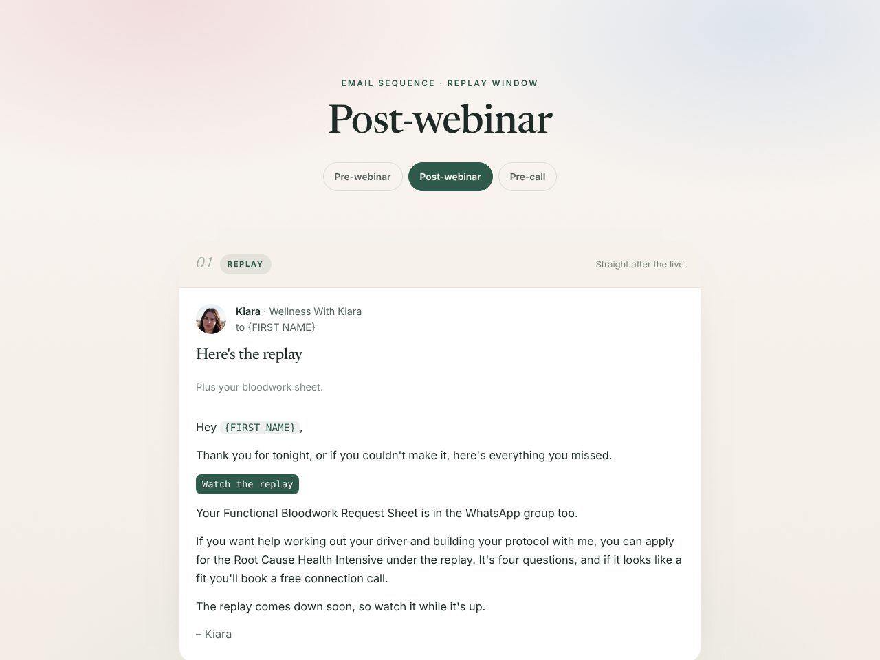 Post-webinar preview