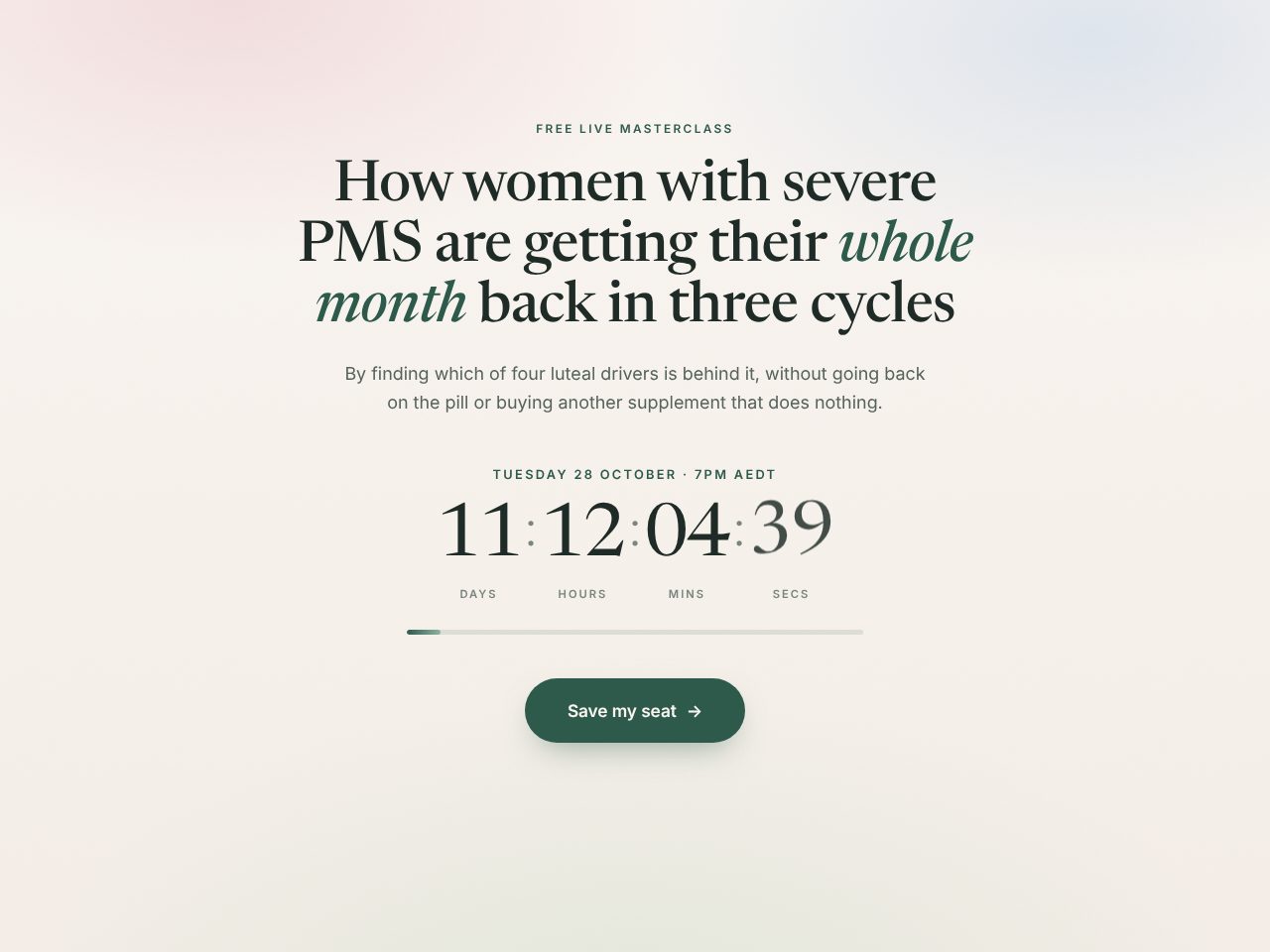 Registration page preview
